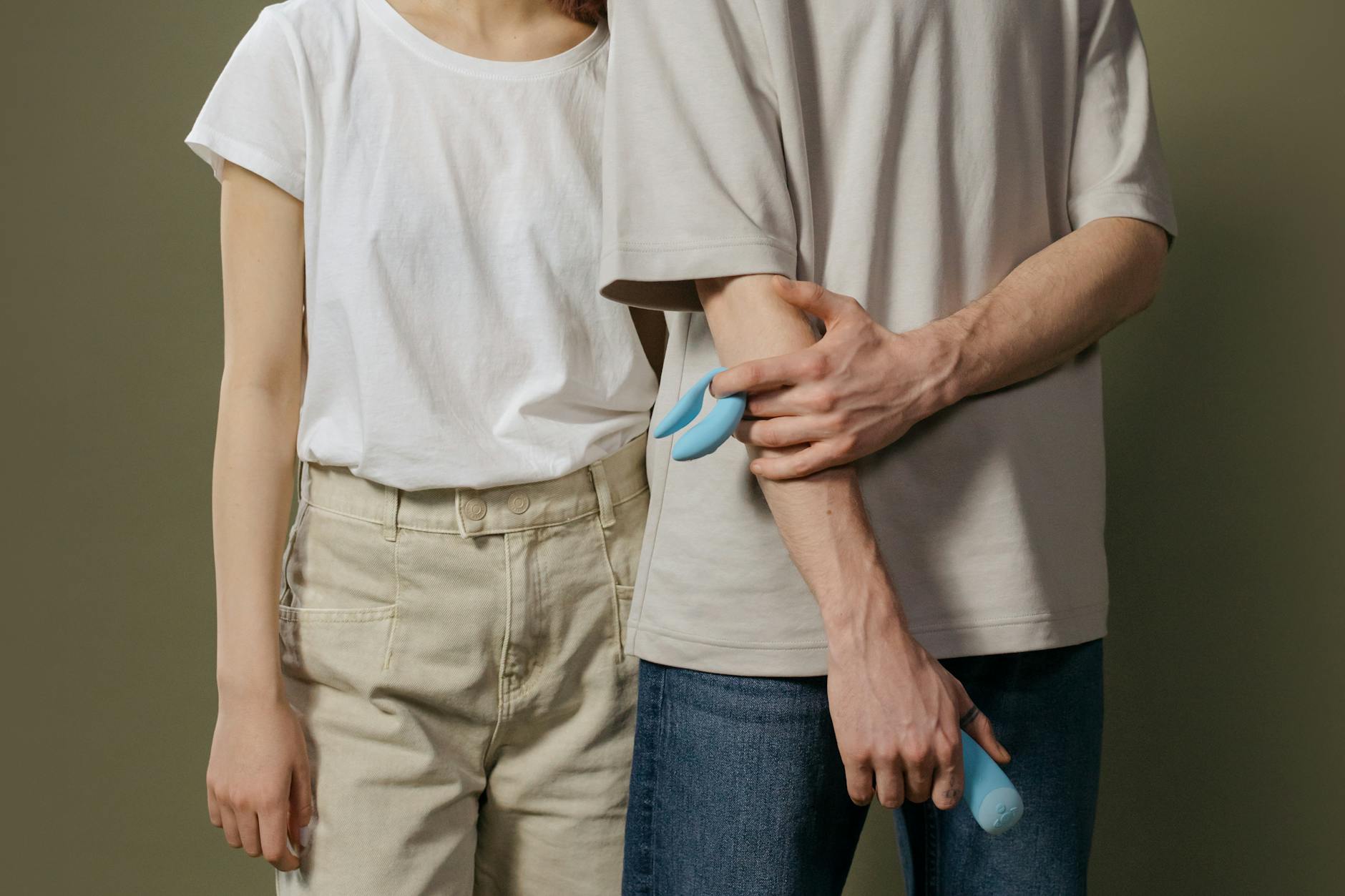 Close-up of a couple embracing, highlighting intimacy and connection.